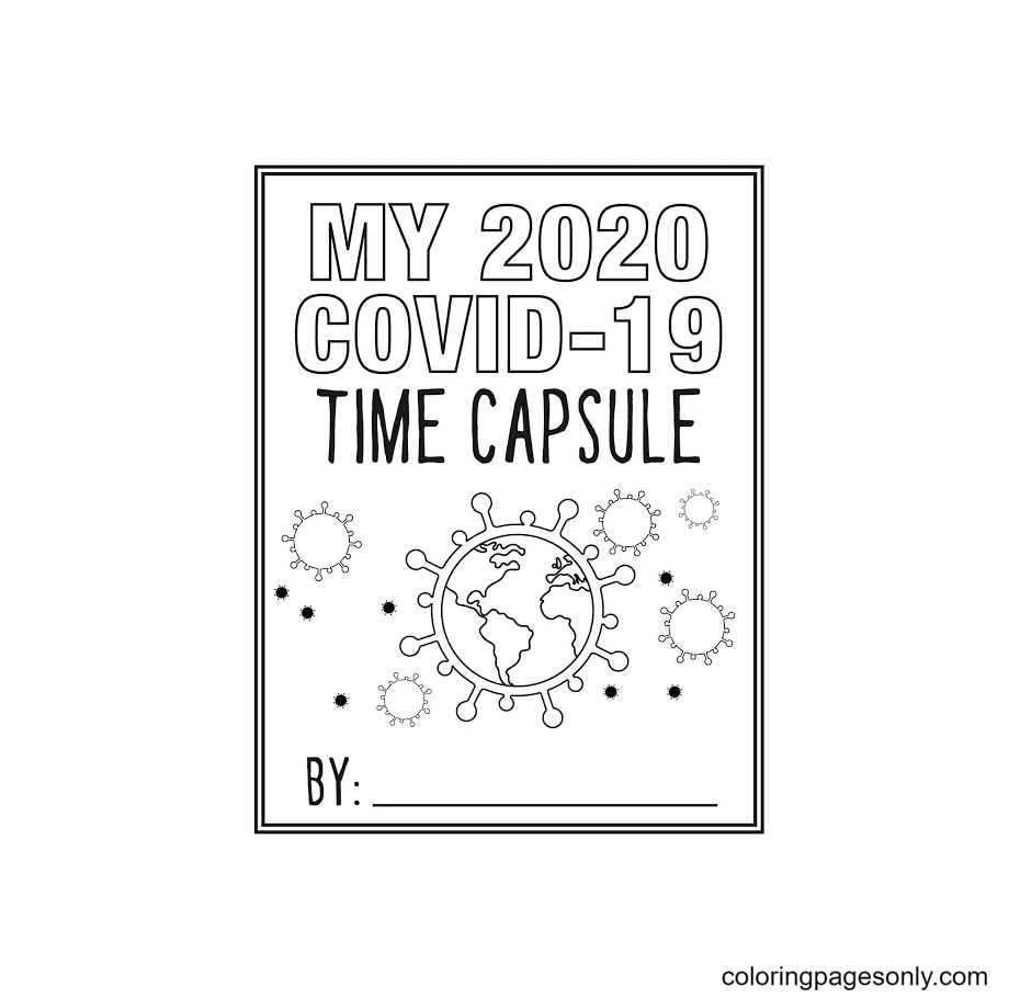 Coloriage capsule temporelle Covid-19