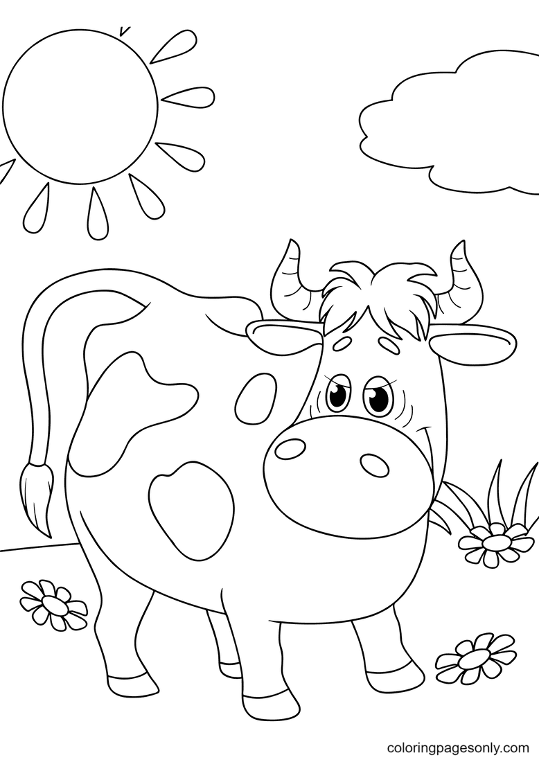 Vaca en un hermoso día de Cow