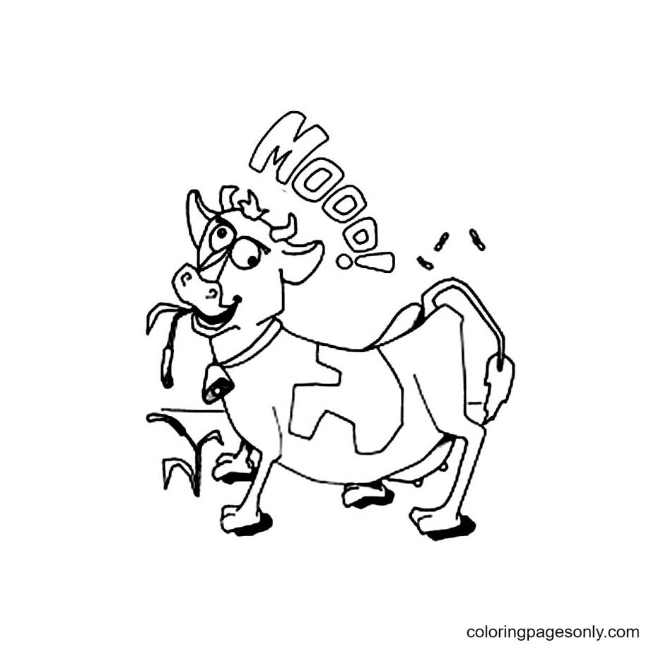 Crazy Cow Coloring Pages