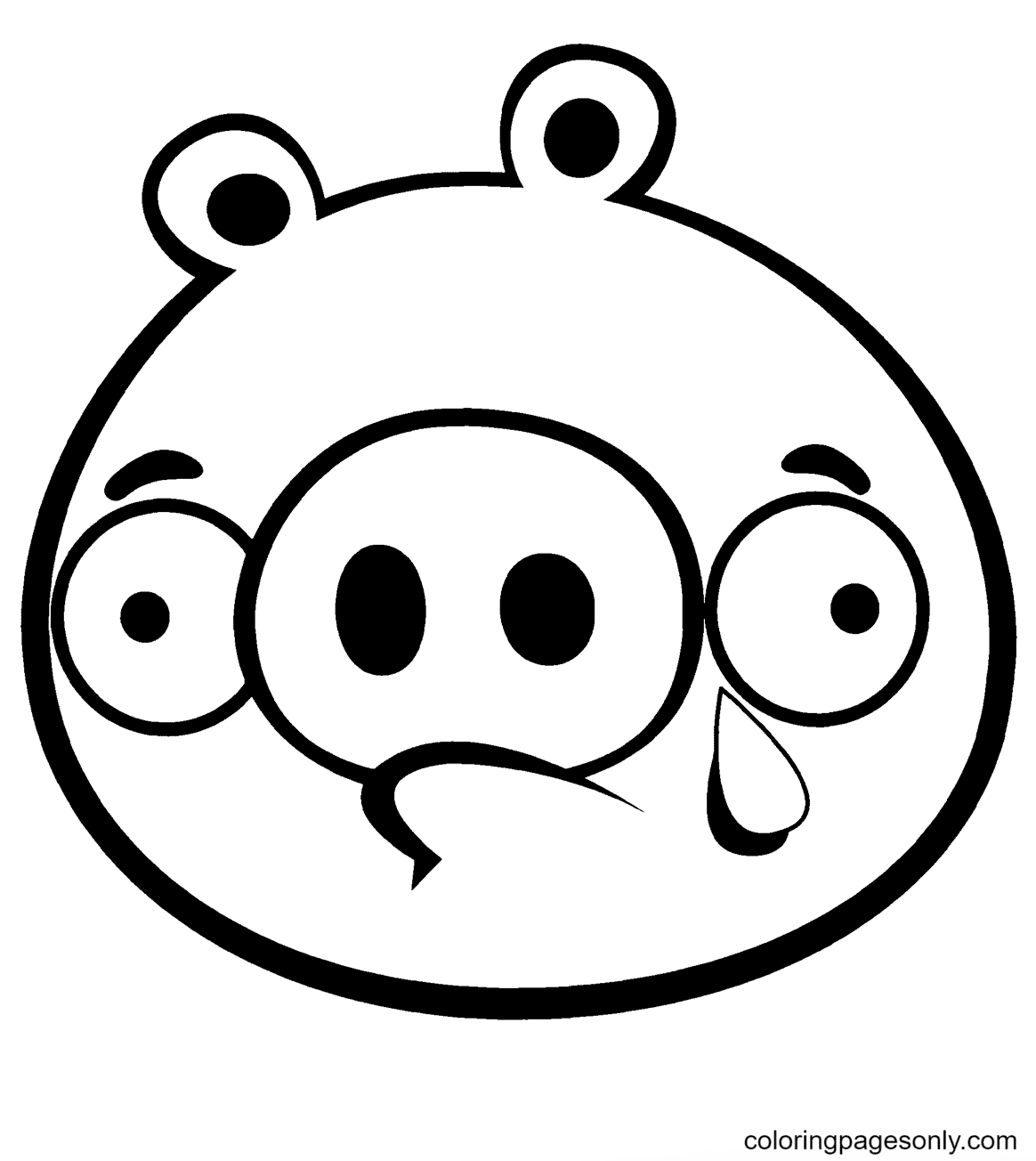 Crying Minion Pig Coloring Page