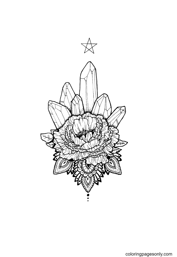 Crystal tattoo Coloring Pages