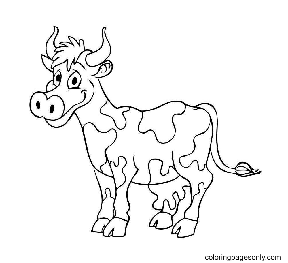 Schattige koe afdrukbaar van Koe