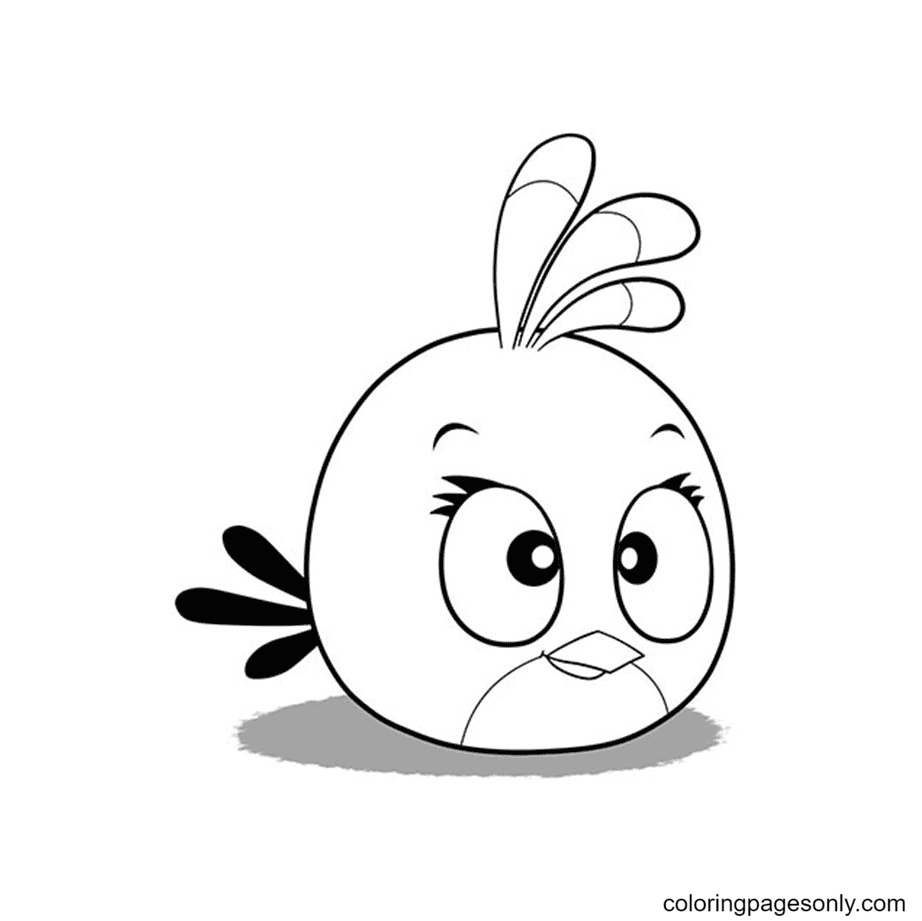 Cute Looking Angry Bird Coloring Page