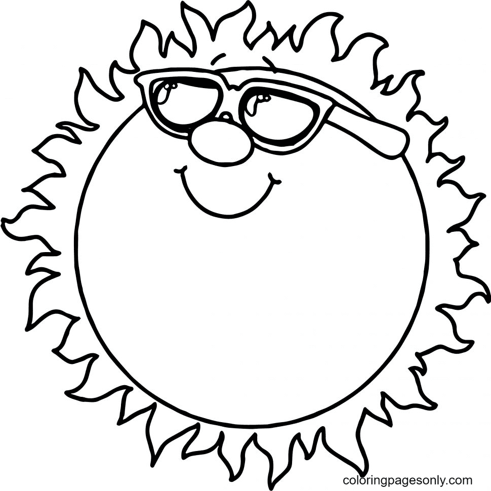 Cute Sun Coloring Page