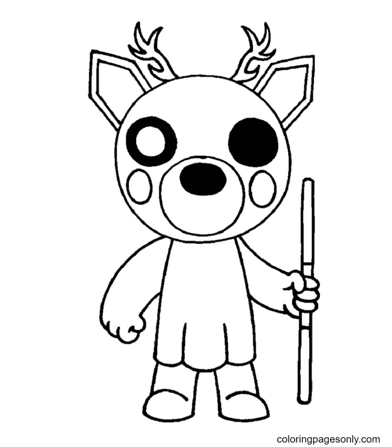 Desenho para colorir do Roblox Piggy