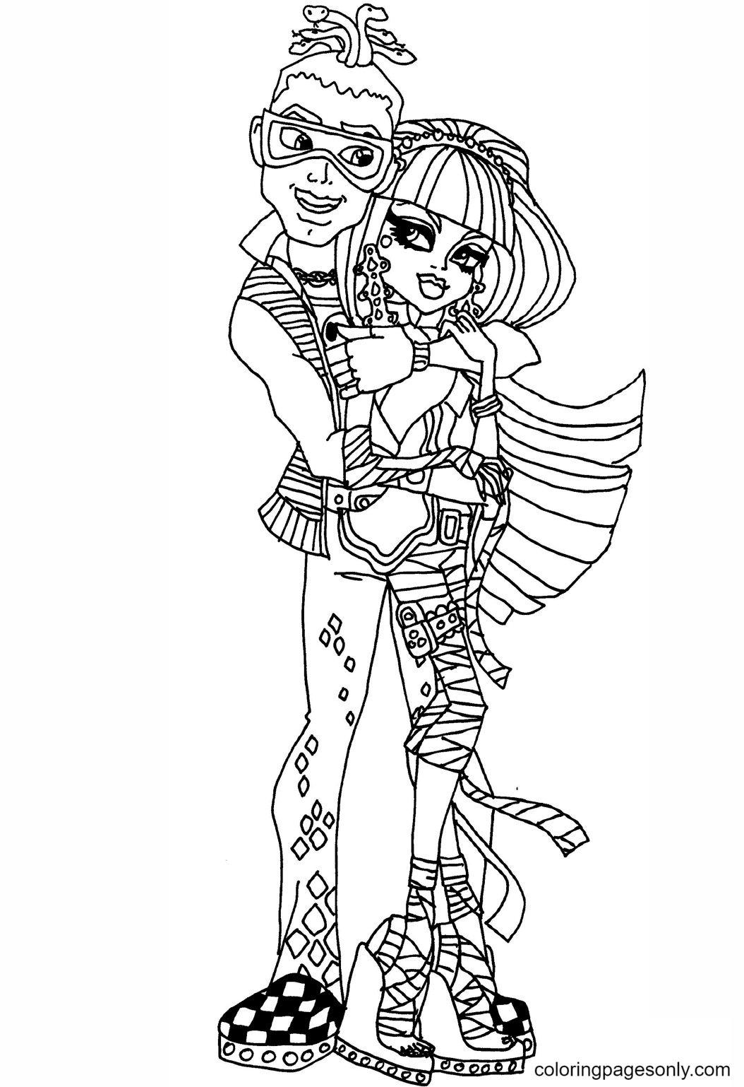 Deuce and Cleo Coloring Page
