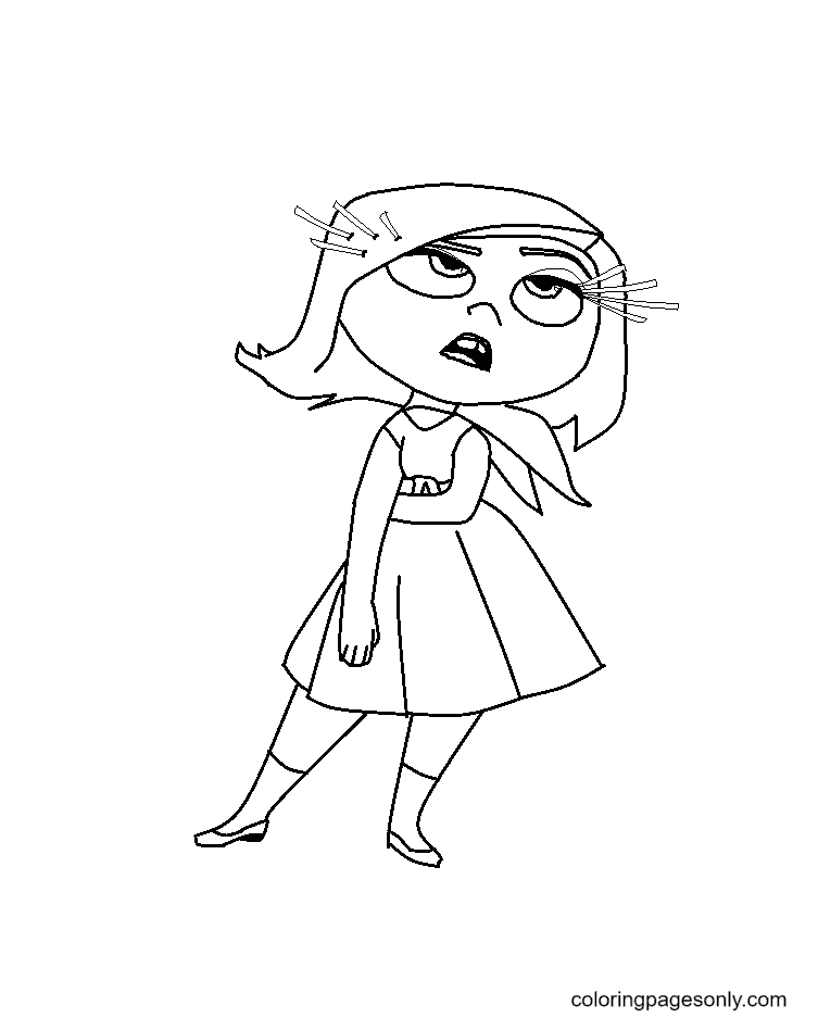 Disgust Inside Out Disney Coloring Page