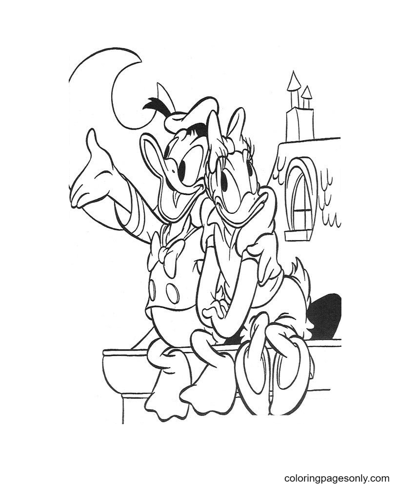 Donald And Daisy Coloring Pages