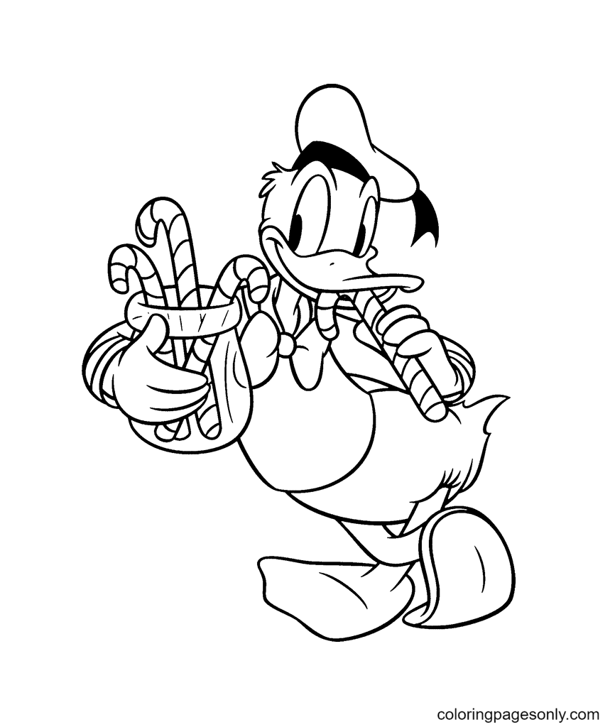 Donald Duck Christmas Coloring Pages