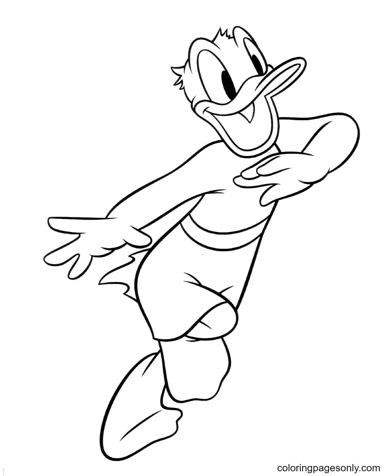 Donald Duck Cute Coloring Page