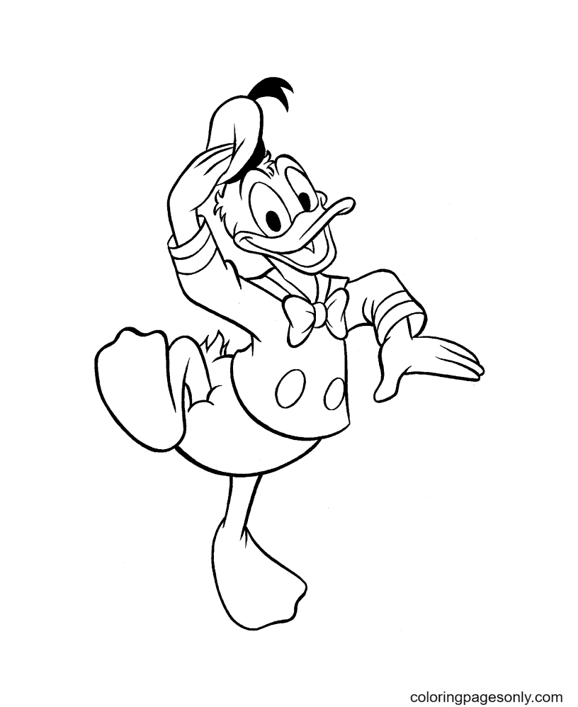Pato Donald dando un saludo del Pato Donald