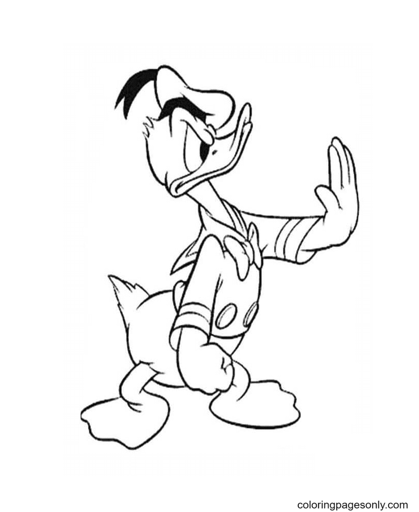Donald Duck sagt „Stoppt von Donald Duck“.