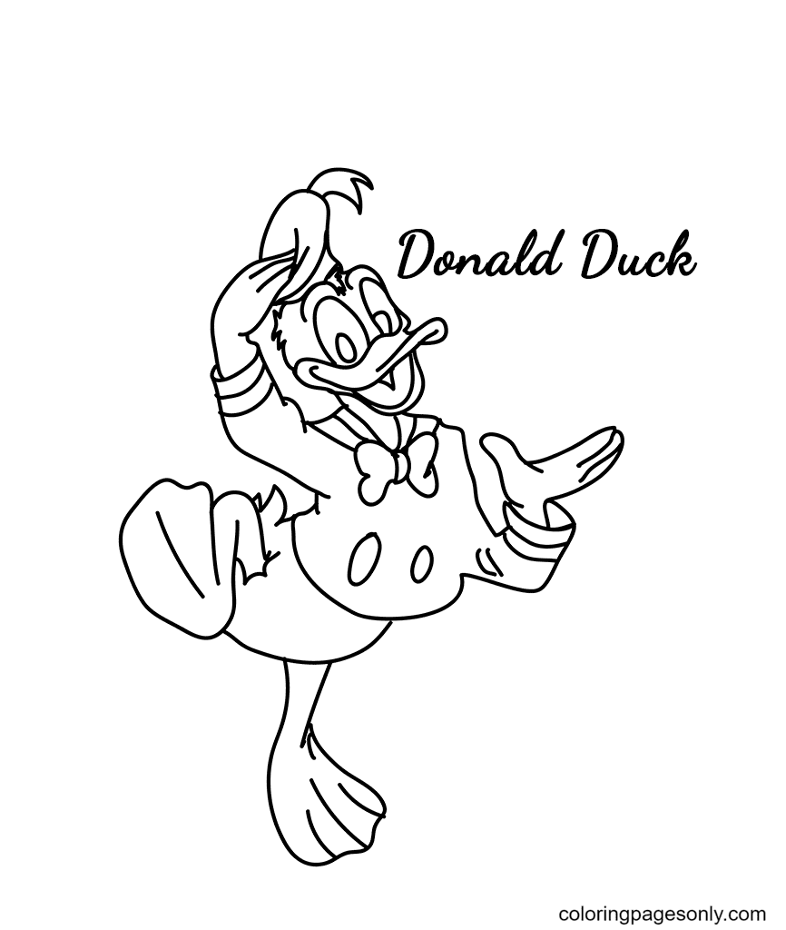 Donald Duck dance Coloring Page