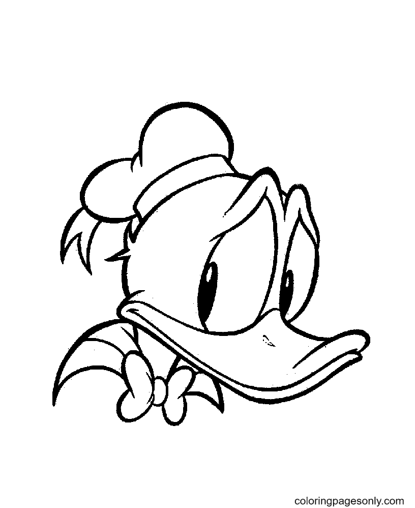Donald Duck voelt zich verdrietig Kleurplaat