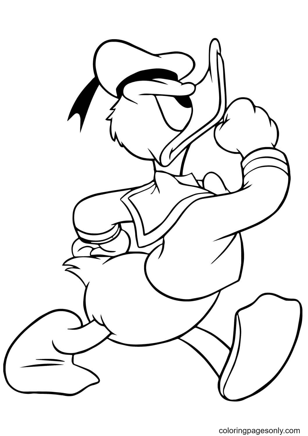 Donald Duck is Looking For Someone Coloring Page