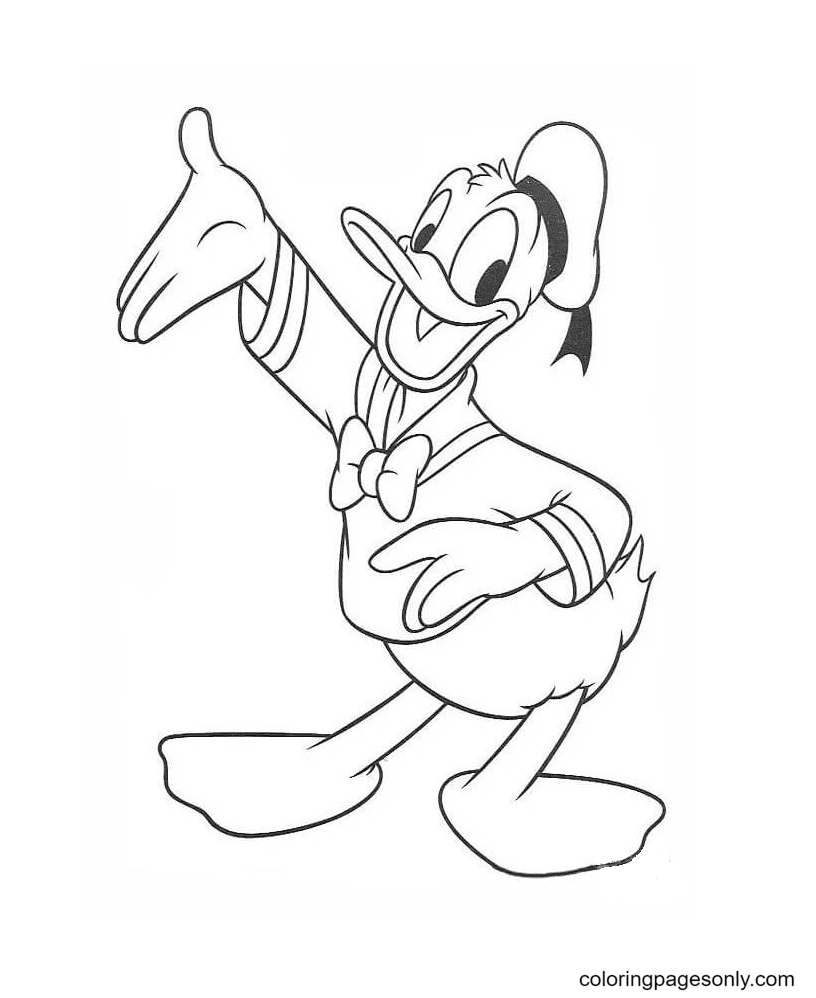 Donald is Happy Coloring Page