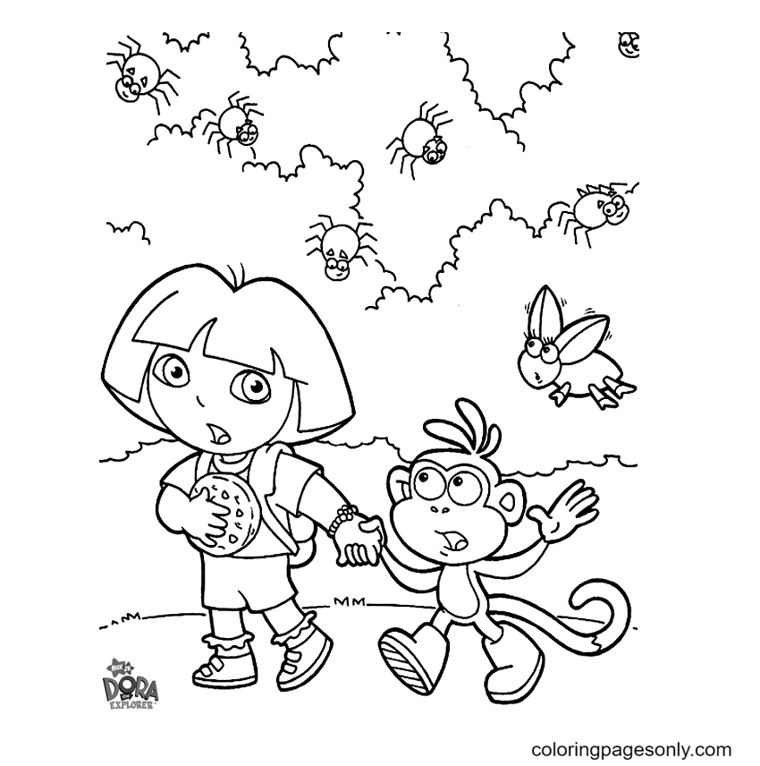 Dora and Boots encounter insects from Dora The Explorer