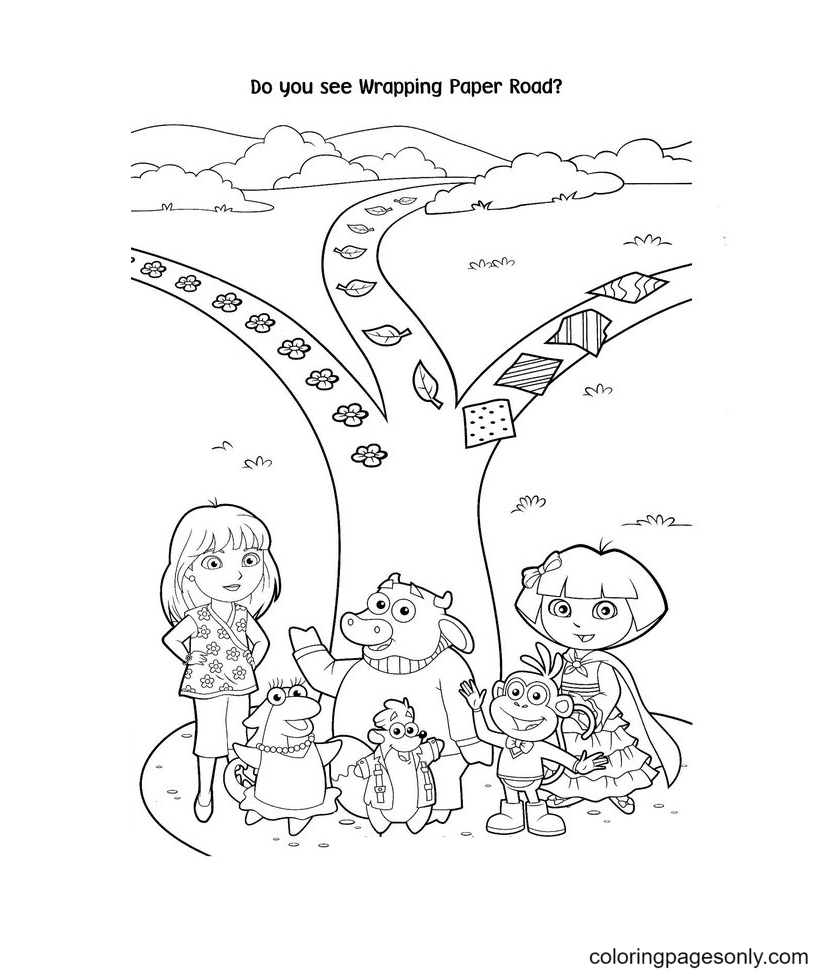 dora and friends coloring pages pdf
