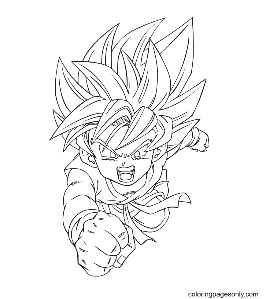 Desenho para colorir de Dragon Ball Goku