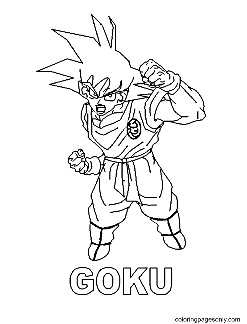Раскраска Dragon Ball Z Goku
