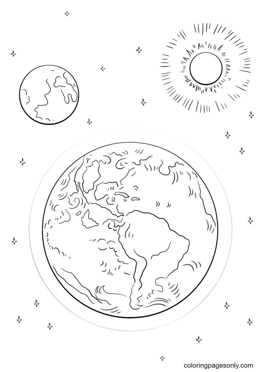 الأرض والقمر والشمس من الشمس
