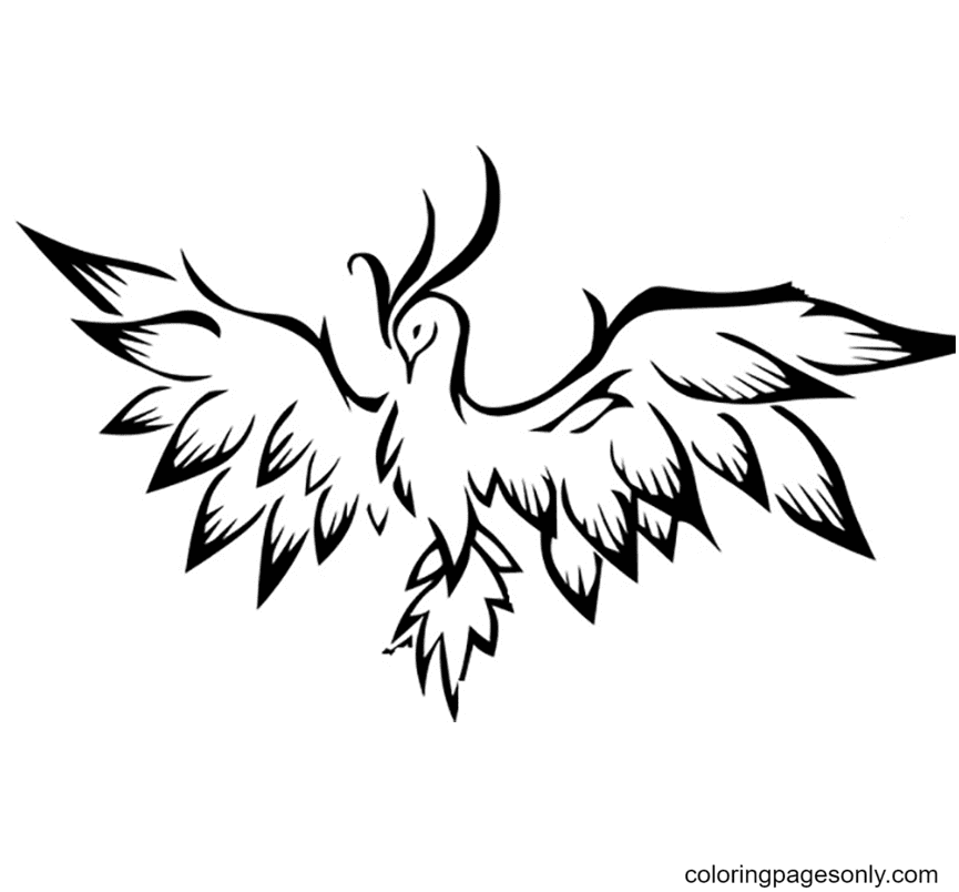 Easy Phoenix Coloring Pages