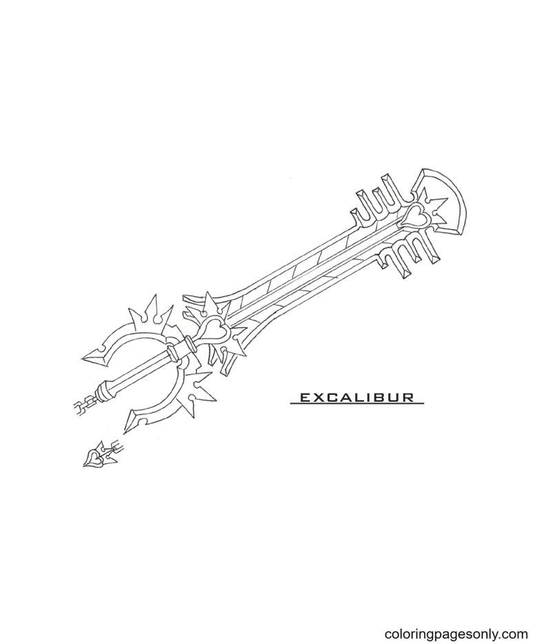 Llave-Excalibur Página Para Colorear