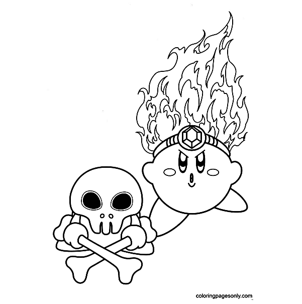 Fire Kirby Coloring Pages