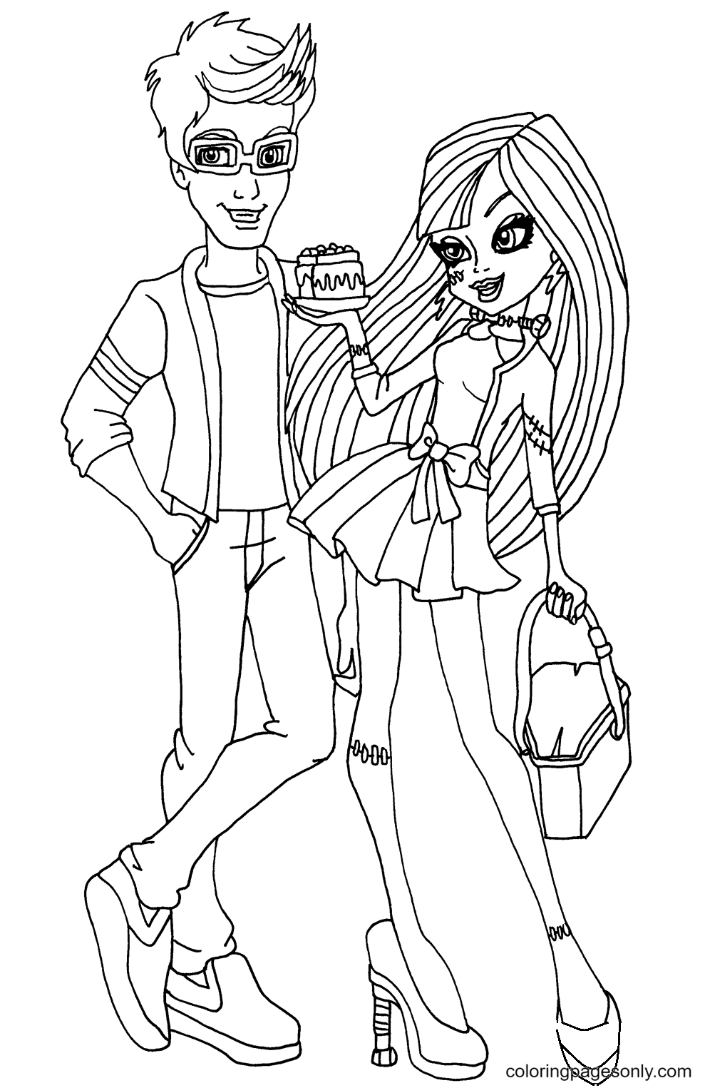 Frankie and Jackson Picnic Casket Coloring Page