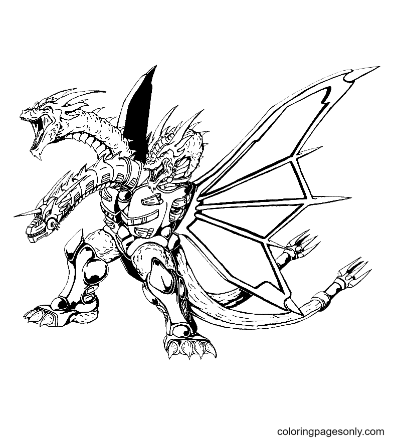 Free Ghidorah King Coloring Pages