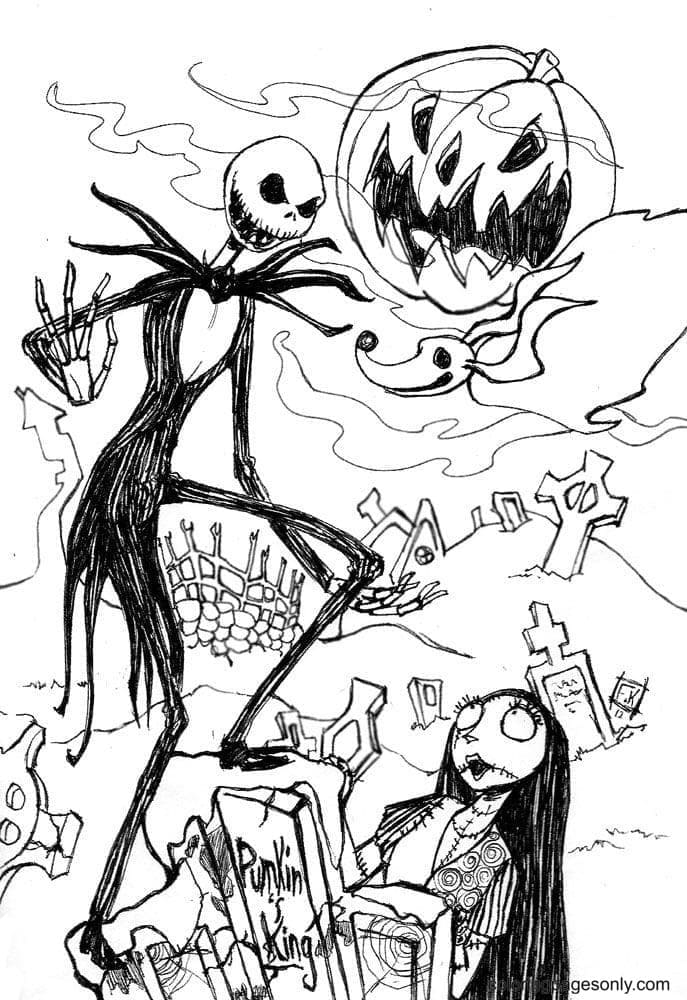 Nightmare Before Christmas Coloring Pages Coloring Pages For Kids And