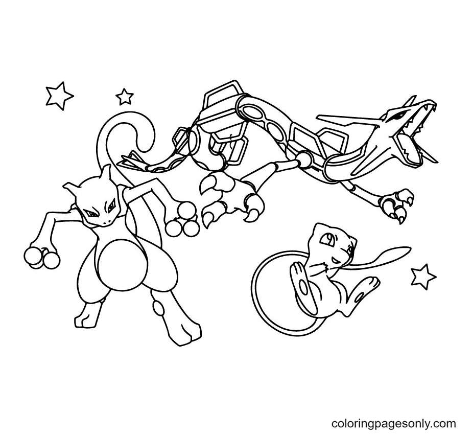 Pokemon Mew Coloring Pages  Kleurplaten, Pokemon, Gratis kleurplaten