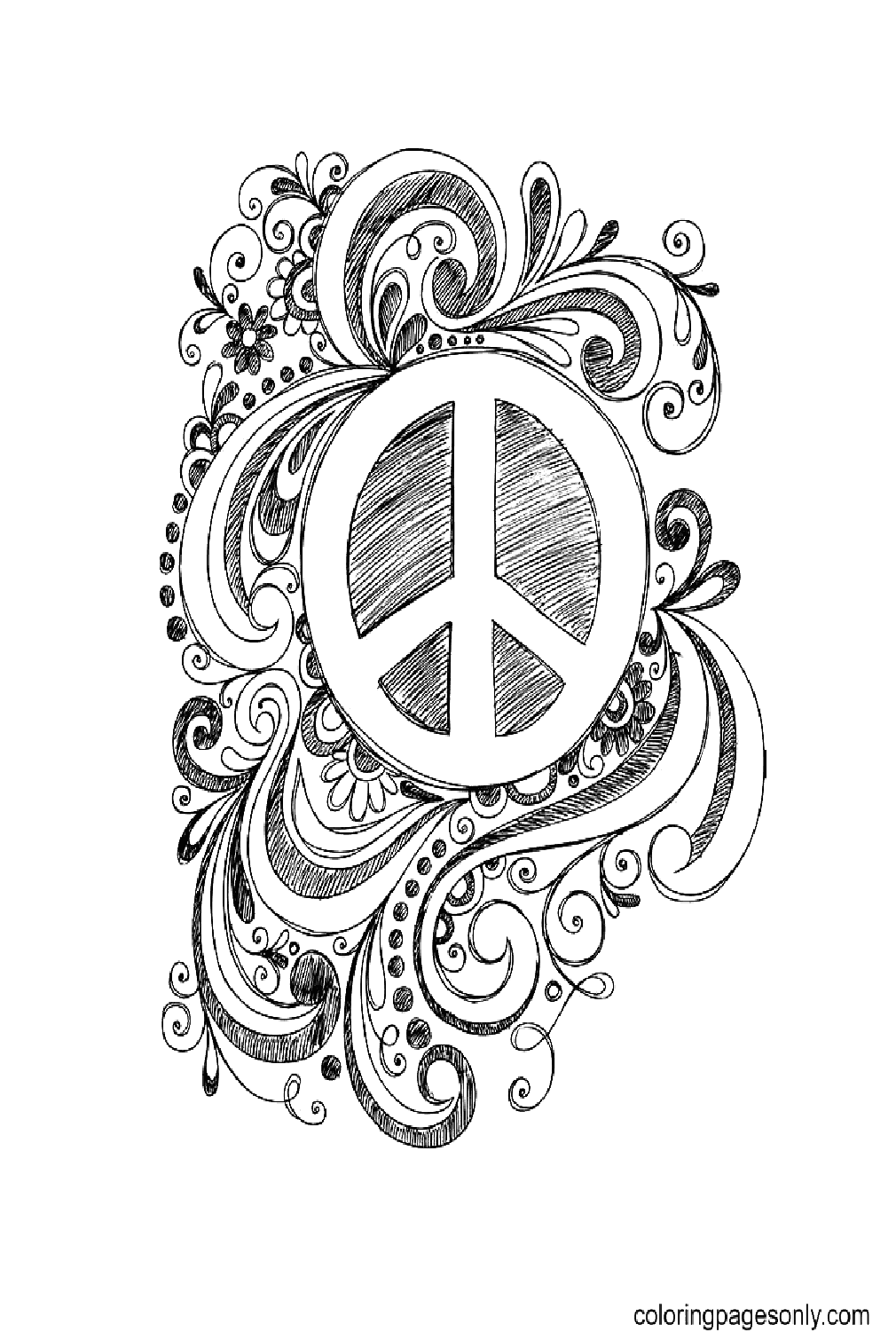 Бесплатная распечатка знака мира в честь Международного дня мира