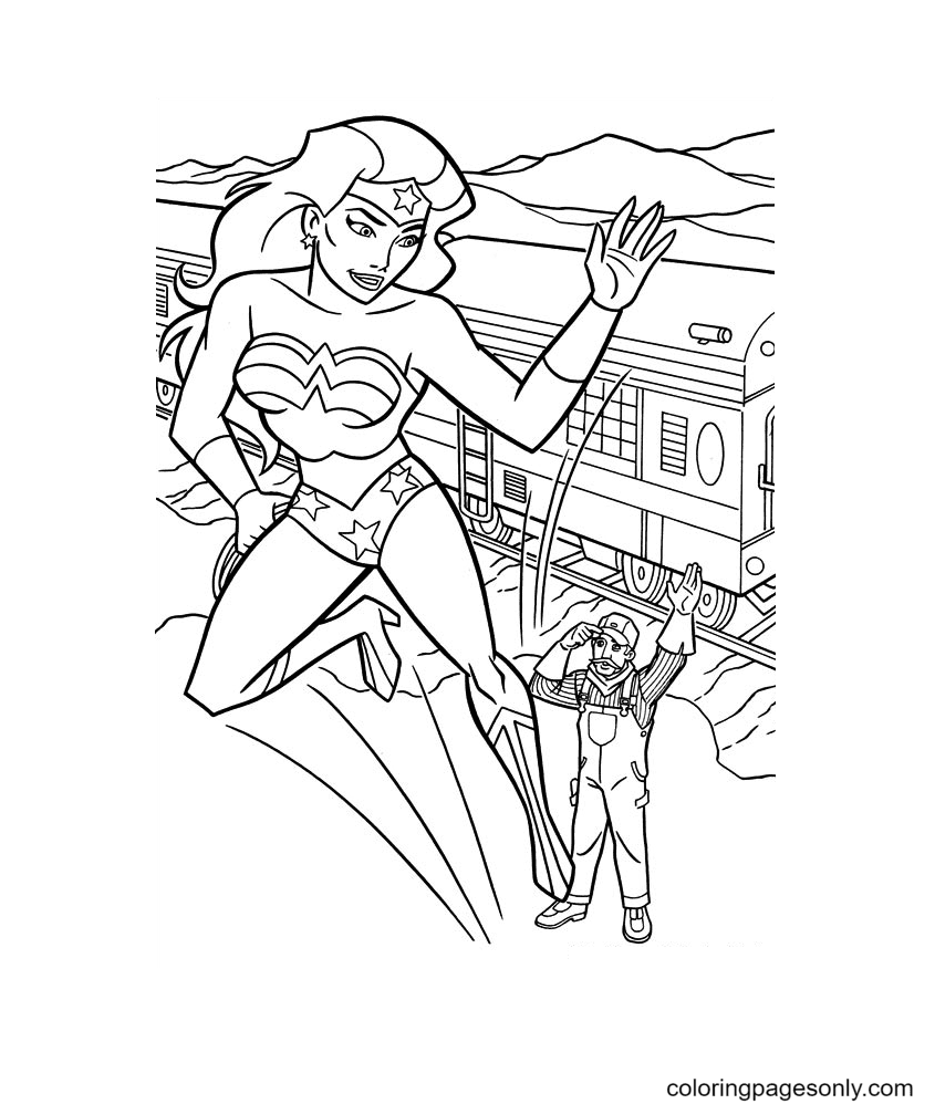 Free Printable Superhero Wonder Woman Coloring Page