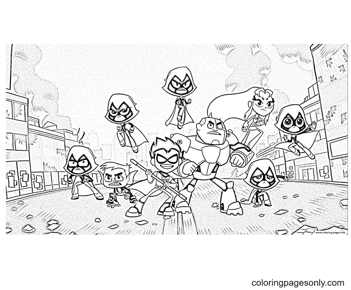Free Teen Titans Go Coloring Page