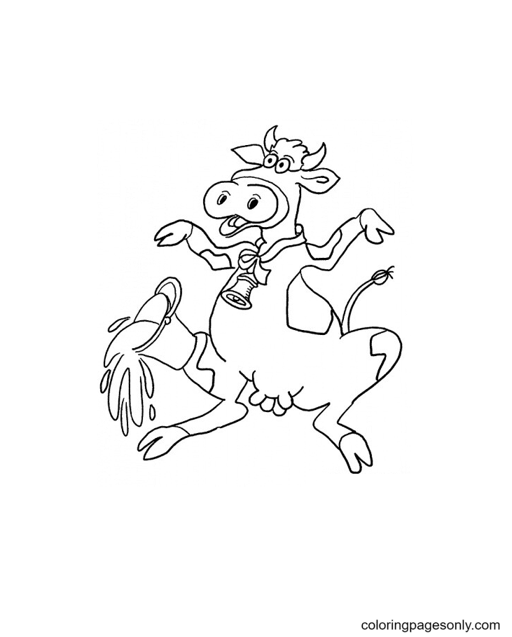 Funnily Cow Coloring Pages