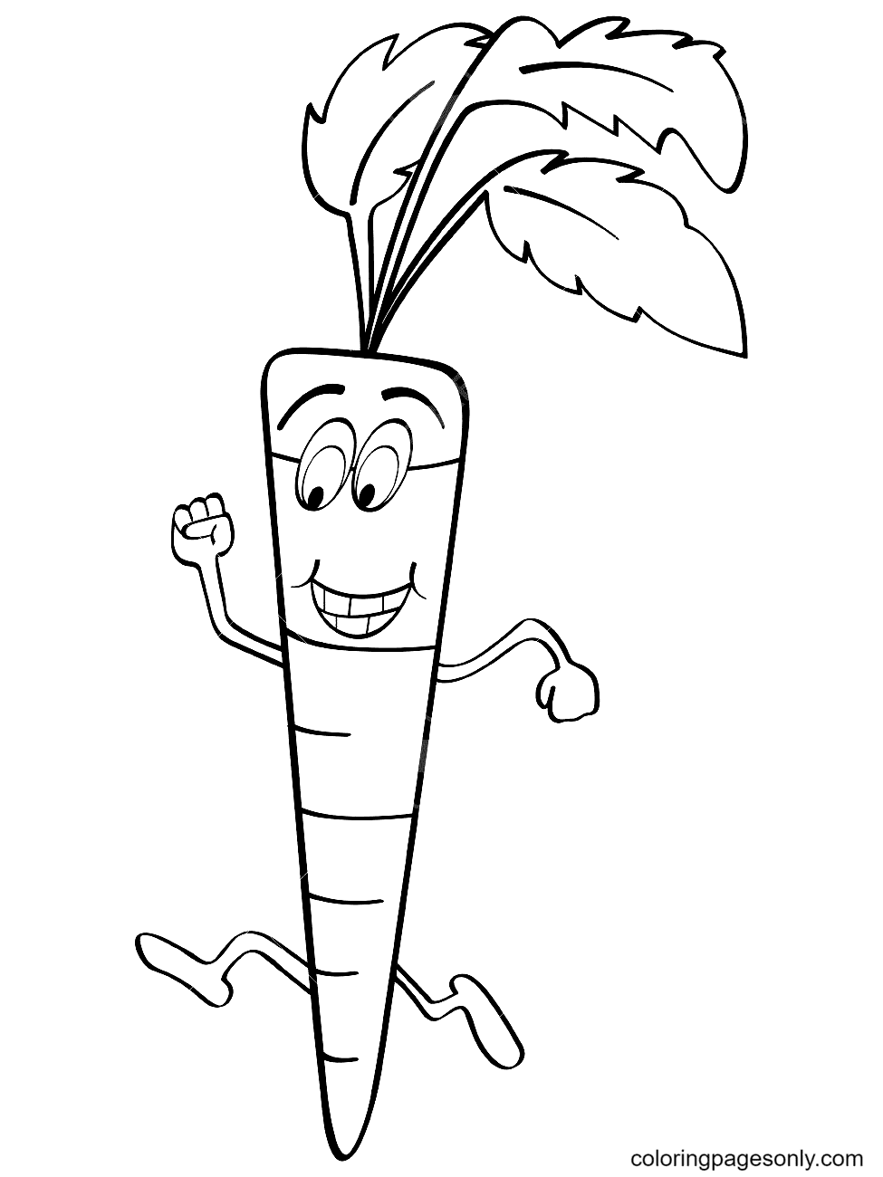 Funny Carrot Printable Coloring Pages