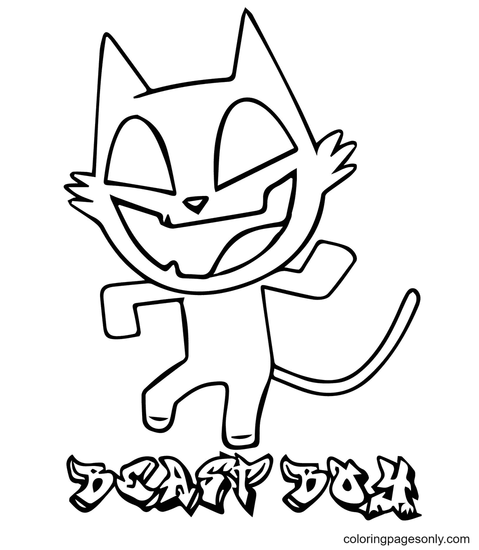 Funny Cat Beast Boy Coloring Page
