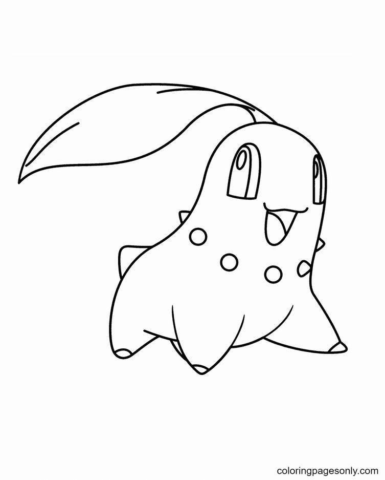 Funny Chikorita Pokemon Coloring Pages