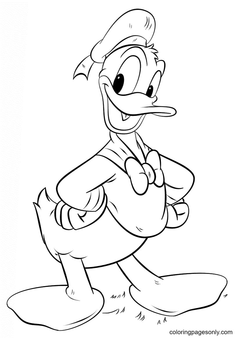 Funny Donald Duck Coloring Page