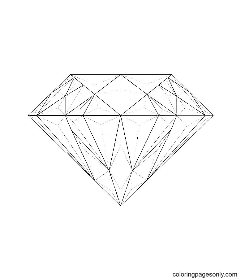Pagina da colorare di pietre preziose con diamanti
