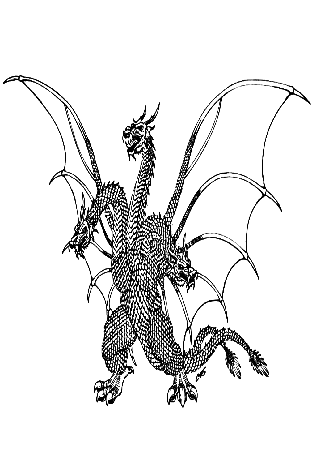 Ghidorah King Coloring Pages