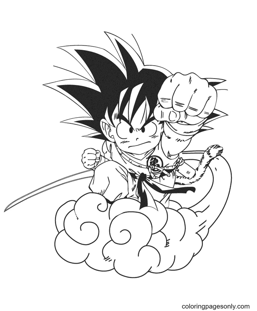 Goku sur un nuage de Son Goku