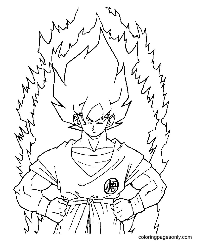 Desenhos para colorir de Goku Son Dragon Ball - Desenhos para