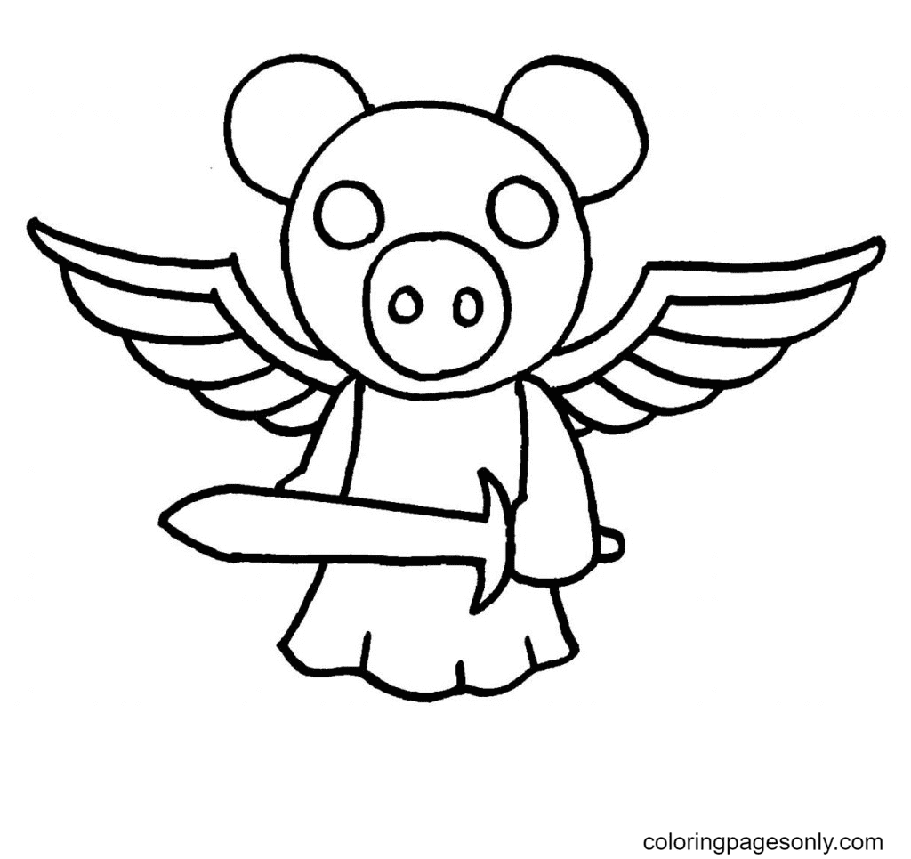 Desenhos de Piggy Roblox 5 para Colorir e Imprimir 