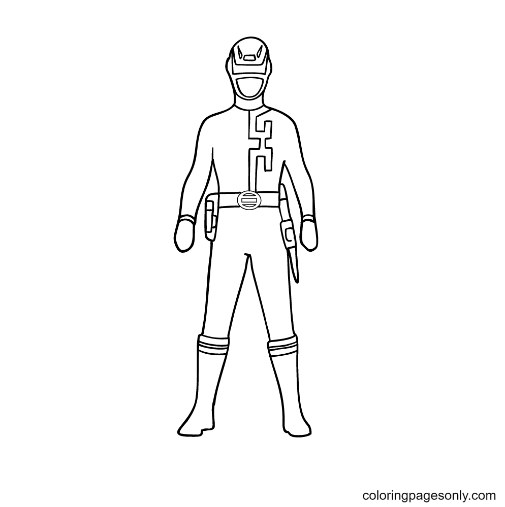 Green Power Ranger Coloring Page