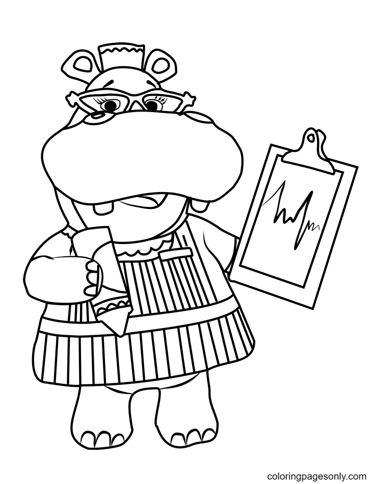 Hallie with Chart Coloring Page