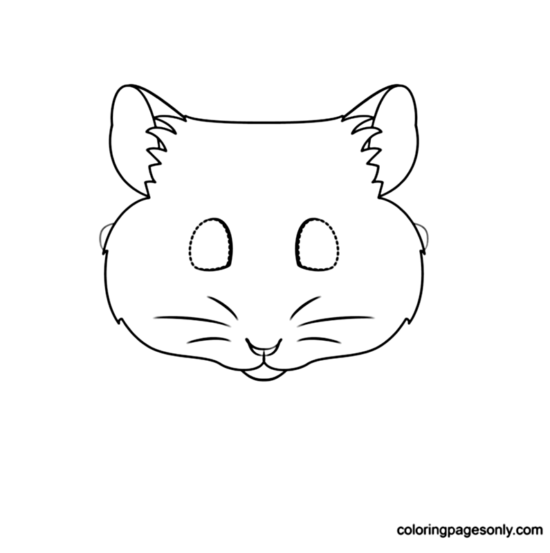 Hamster Mask Coloring Page