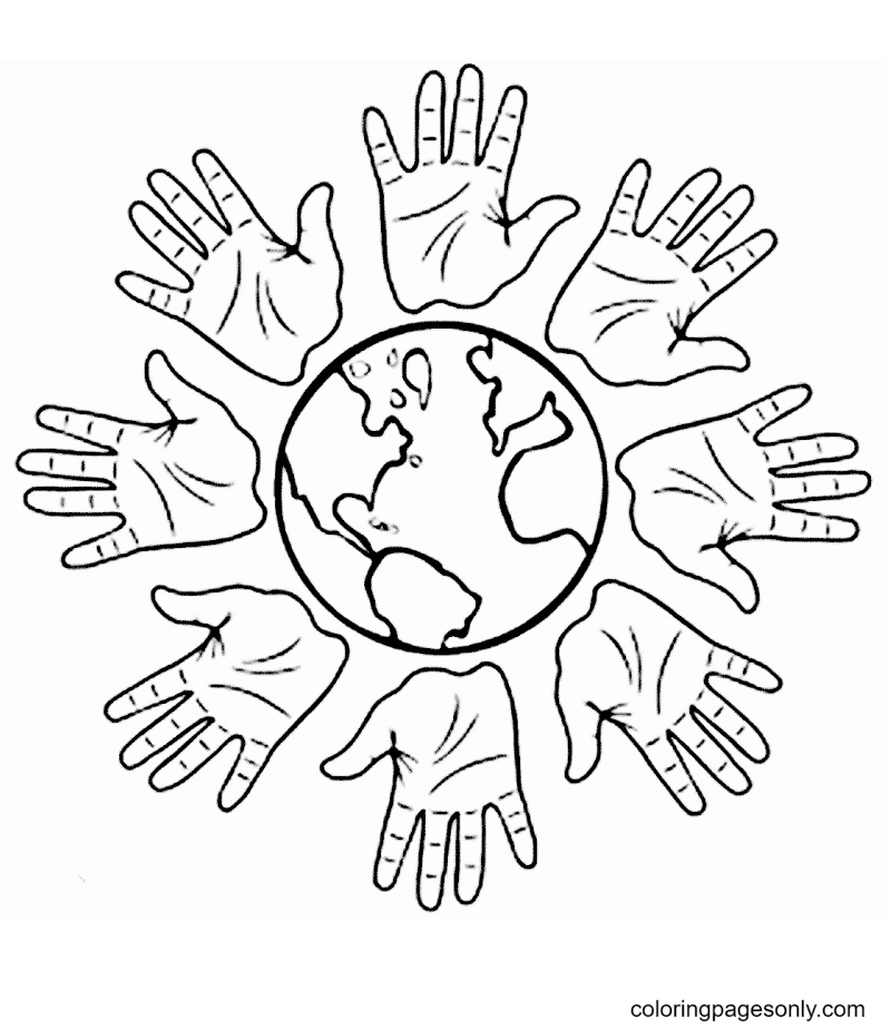 Small World Coloring Pages - International Day of Peace Coloring Pages