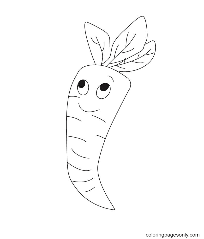 Happy Carrot Coloring Page